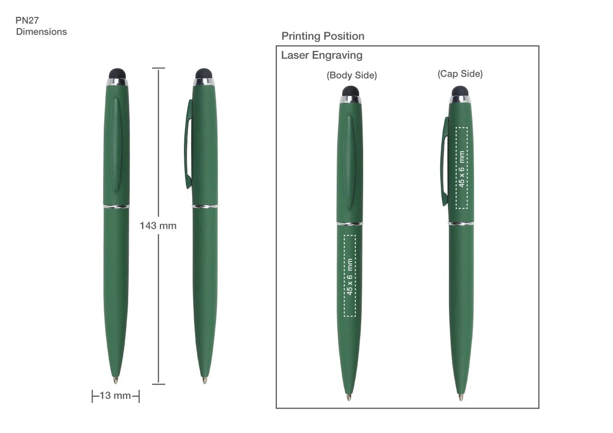 Stylus Metal Pen with Rubberized Finish