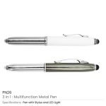 3 in 1 Metal Pens with Stylus and Light - Image 7