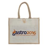 Jute Shopping Bags with Button - Image 2