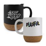 Ceramic Mugs with Lid and Cork Base - Image 2