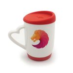 White Ceramic Mugs with Silicone Cap and Base - Image 2