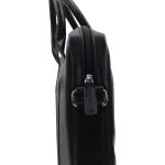 High Volt Slim Leather Briefcase, Zipper, 3 Compartments - Image 6