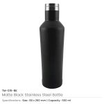 Double Wall Matte Black Stainless Steel Bottles, 500ml - Image 3