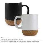 Ceramic Mugs with Lid and Cork Base - Image 3