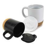 Ceramic Mugs with Lid and Cork Base - Image 6