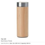 Stainless Steel Bamboo Flask - Image 3
