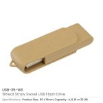 Wheat Straw Swivel USB Flash Drive - Image 3