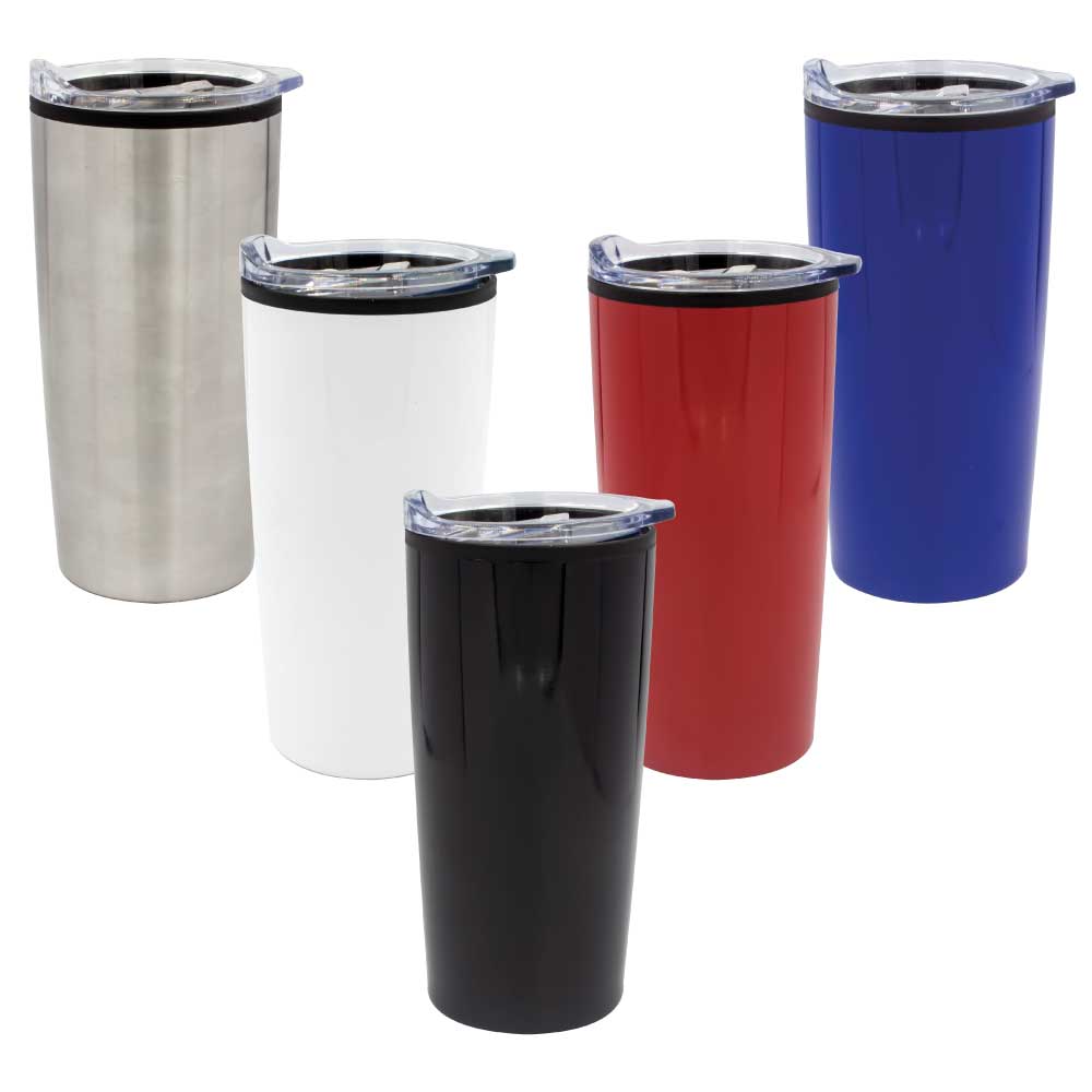 Double-Wall Travel Mugs with Clear Lid