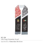 UAE Flag Polyester Scarf with Silver Tassel - Image 3