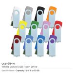 White Swivel USB Flash Drive - Image 3