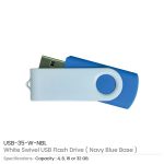 White Swivel USB Flash Drive - Image 11