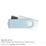White Swivel USB Flash Drive - Image 5