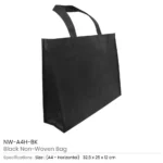 A4 Horizontal Black Non Woven Shopping Bags - Image 2