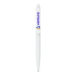 white plastic pens with logo