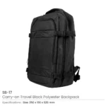 Travel Backpacks in Black Polyester Material - Image 4