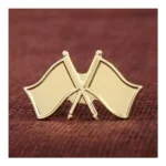Twin Flag Metal Badges Golden Imprint Your Country Flag - Image 5