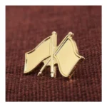Twin Flag Metal Badges Golden Imprint Your Country Flag - Image 6