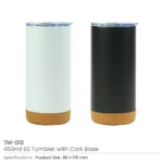Travel Tumbler with Cork Base 450ml Stainless Steel - Image 6